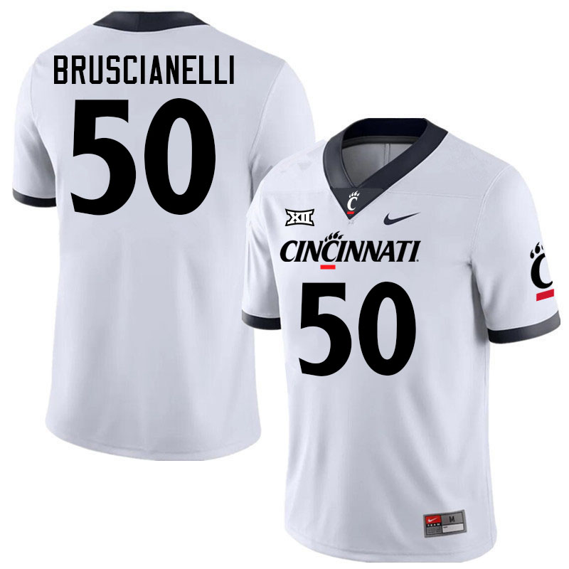 Cincinnati Bearcats #50 Jackson Bruscianelli Big 12 Conference College Football Jerseys Stitched Sale-White